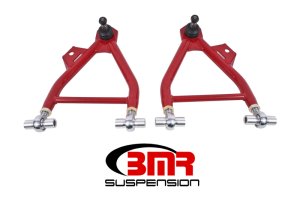 Ford Mustang Control Arms - Front - BMR Suspension - Coilover Only, Adj. Rod End, Tall Ball Joint - Red - `94-`04